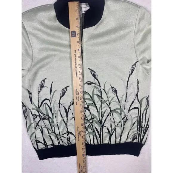 Vintage St John Sport Marie Gray Jacket Women’s S Full Zip Green USA - Picture 7 of 8